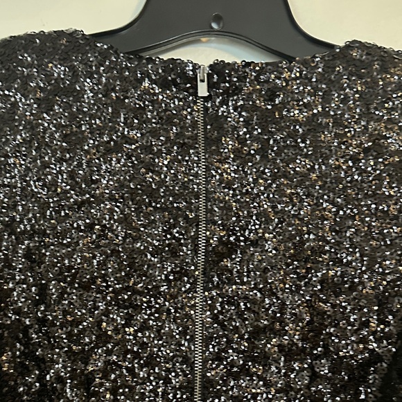 Express Elegant Black Sequin Long Sleeve Dress - Picture 4 of 5